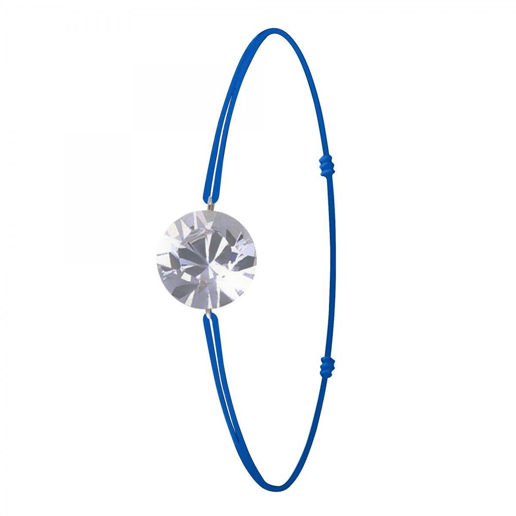 SC CRYSTAL Bracelet élastique bleu SC Crystal orné de Cristaux scintillants