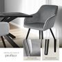Voir la diapositive 4 : tectake Chaise style scandinave rembourrée aspect velours gris/noir Lot de 6