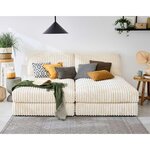 LISA DESIGN Jasper - canapé modulable 3 places - en fausse fourrure côtelée. Coloris disponibles : Vert, Beige, Gris, Marron, Orange, Bleu