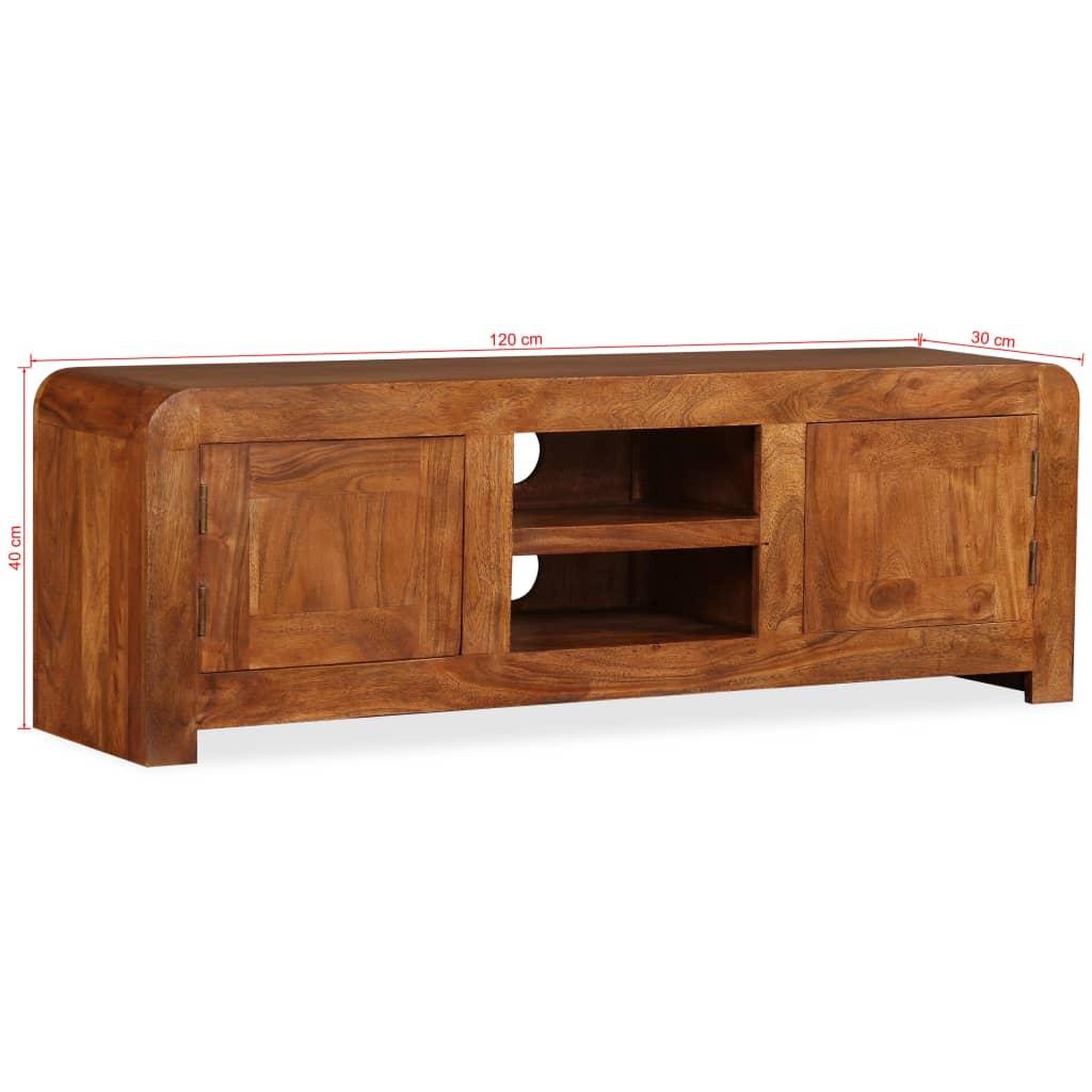 Voir la diapositive 6 : VIDAXL Meuble tv bois massif avec finition miel 120 x 30 x 40 cm