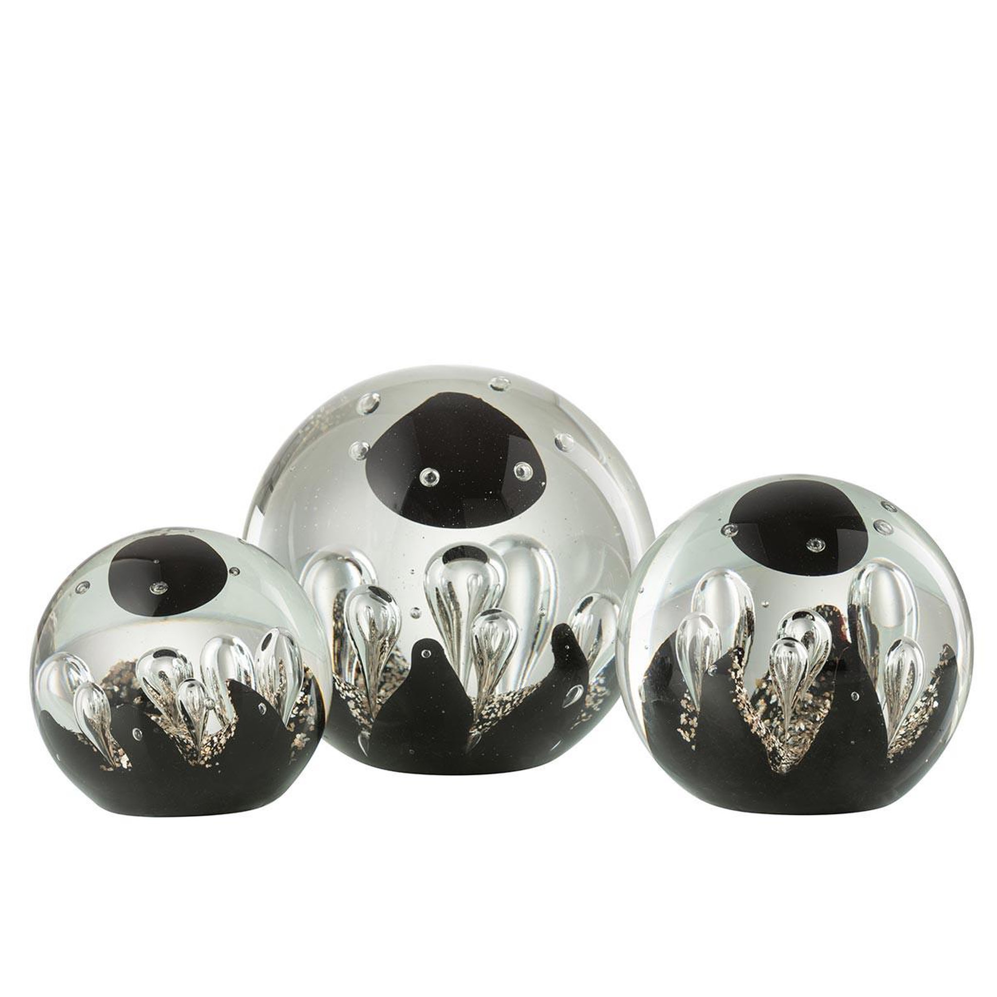 Voir la diapositive 2 : J-LINE Presse-papier en verre  magic  10cm noir