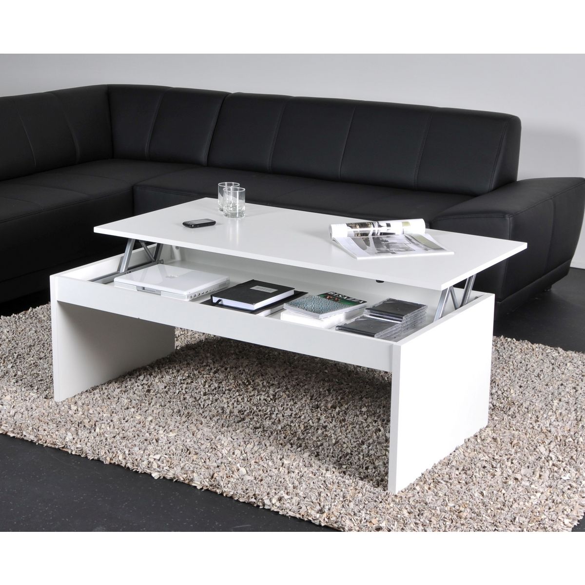 Table basse EVOLI, plateau escamotable