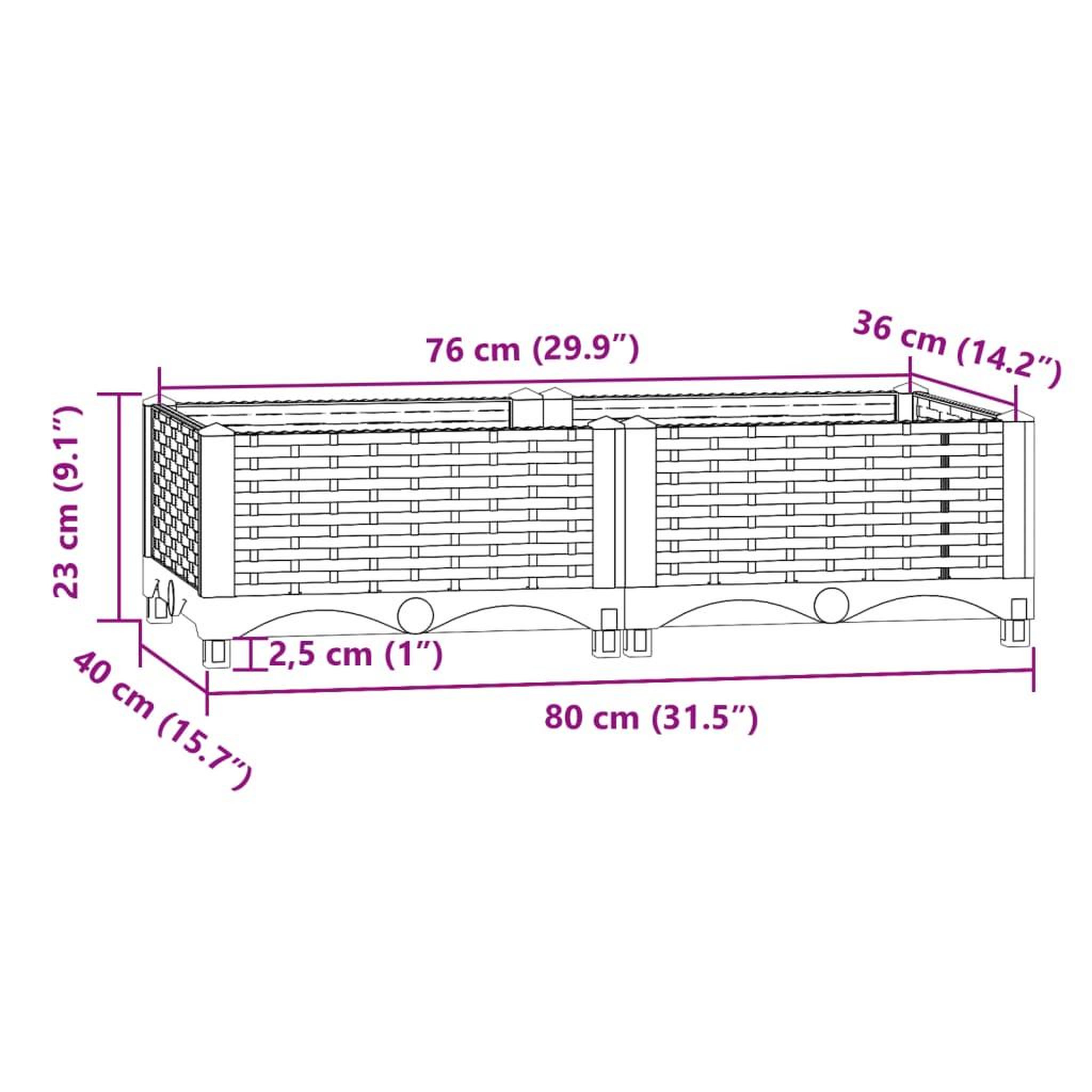 Voir la diapositive 6 : VIDAXL Lit sureleve 80x40x23 cm Polypropylene