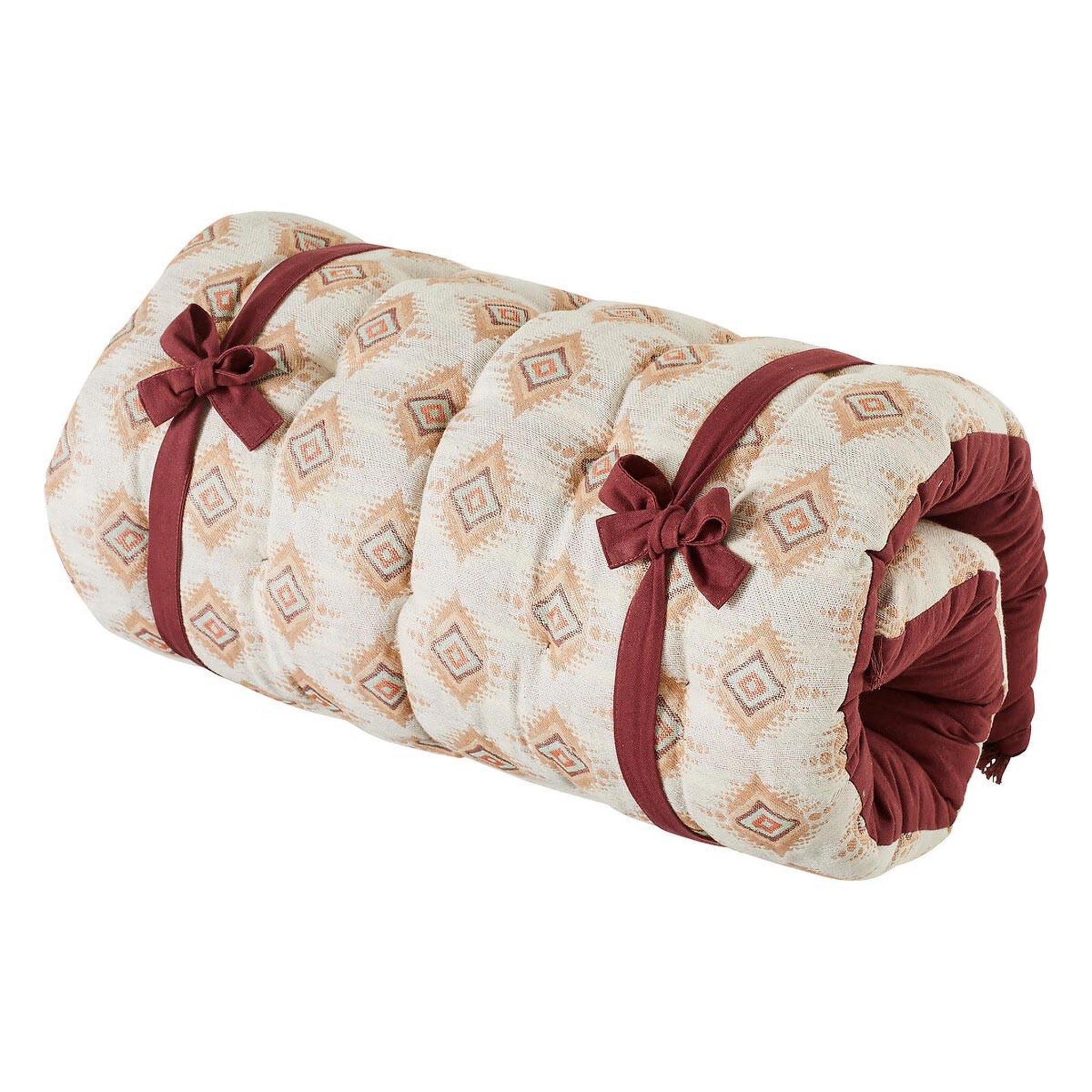 Voir la diapositive 3 : ATMOSPHERA Matelas de sol jacquard  ikat  60x120cm beige lin