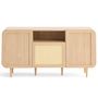 Voir la diapositive 1 : BEST MOBILIER Mathilde - buffet bas - bois et cannage - 170 cm