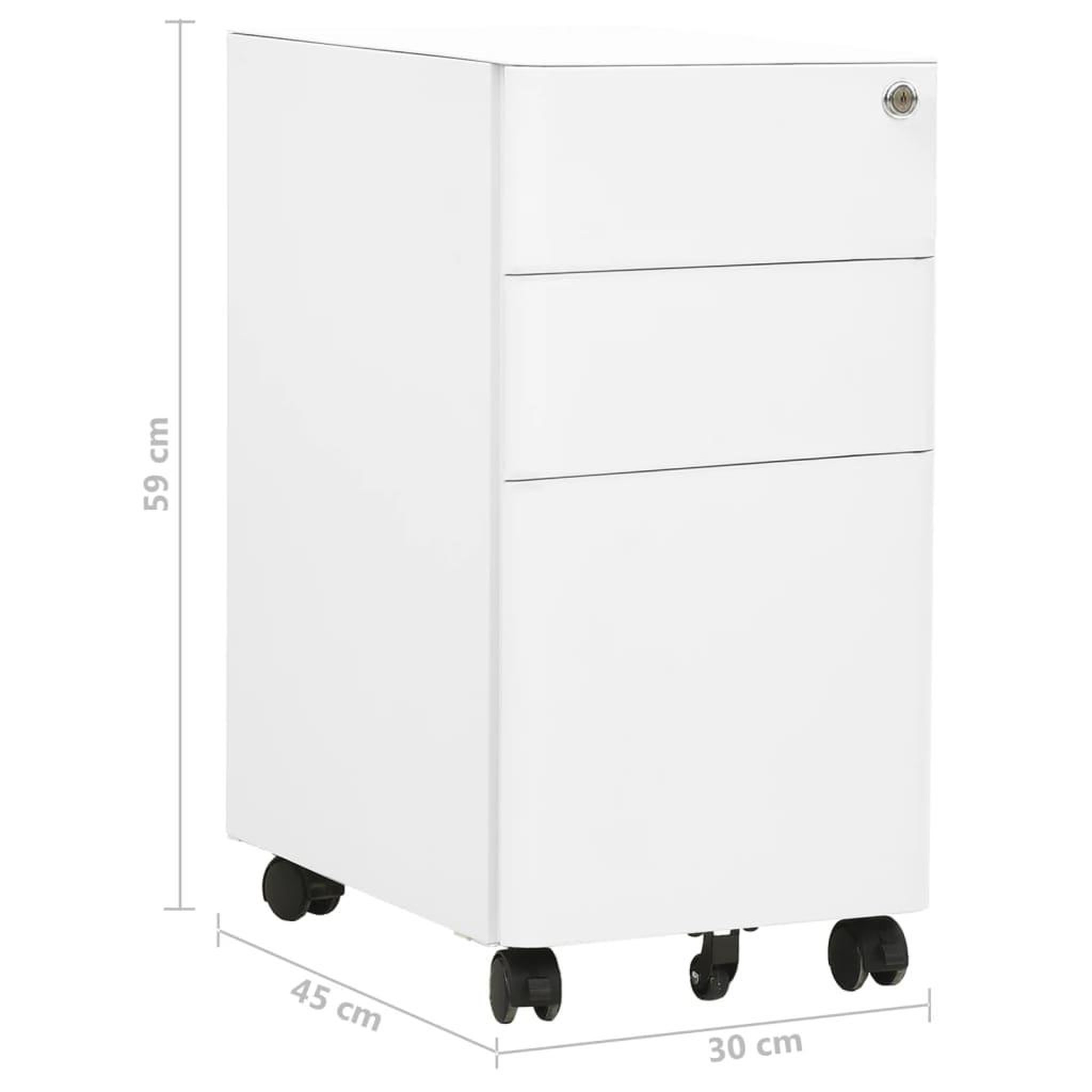 Voir la diapositive 6 : VIDAXL Classeur mobile Blanc 30x45x59 cm Acier