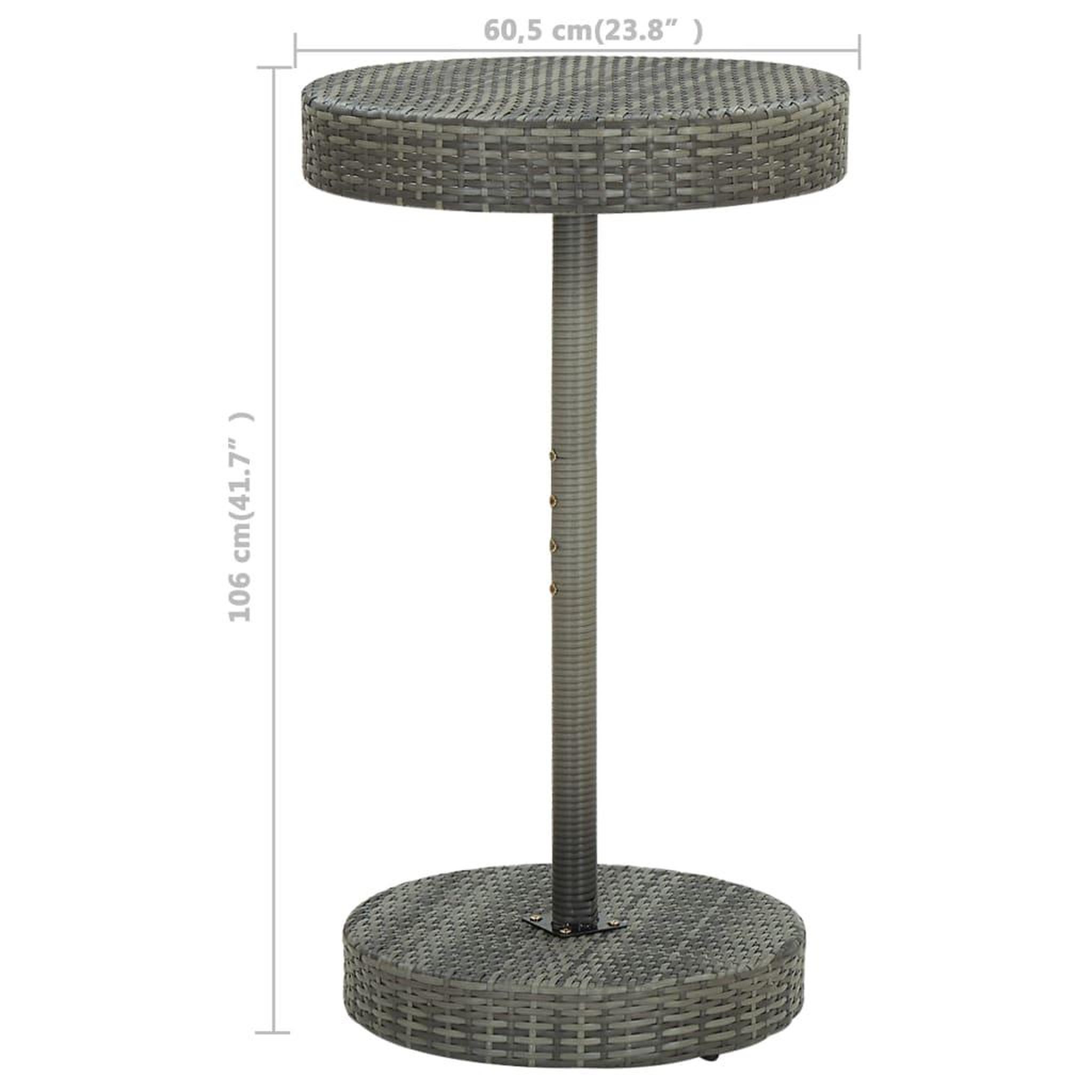 Voir la diapositive 6 : VIDAXL Ensemble de bar de jardin 3 pcs et coussins Resine tressee Gris