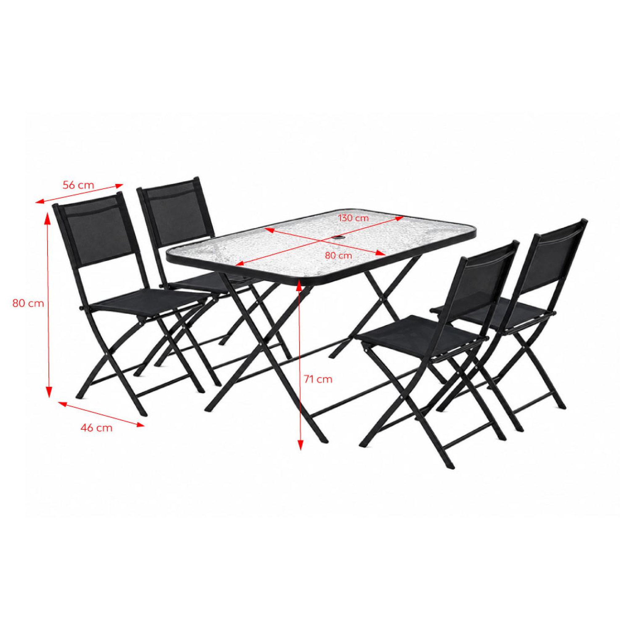 Voir la diapositive 3 : CONCEPT USINE Ensemble table de jardin 130 cm et 4 chaises pliantes MAHON