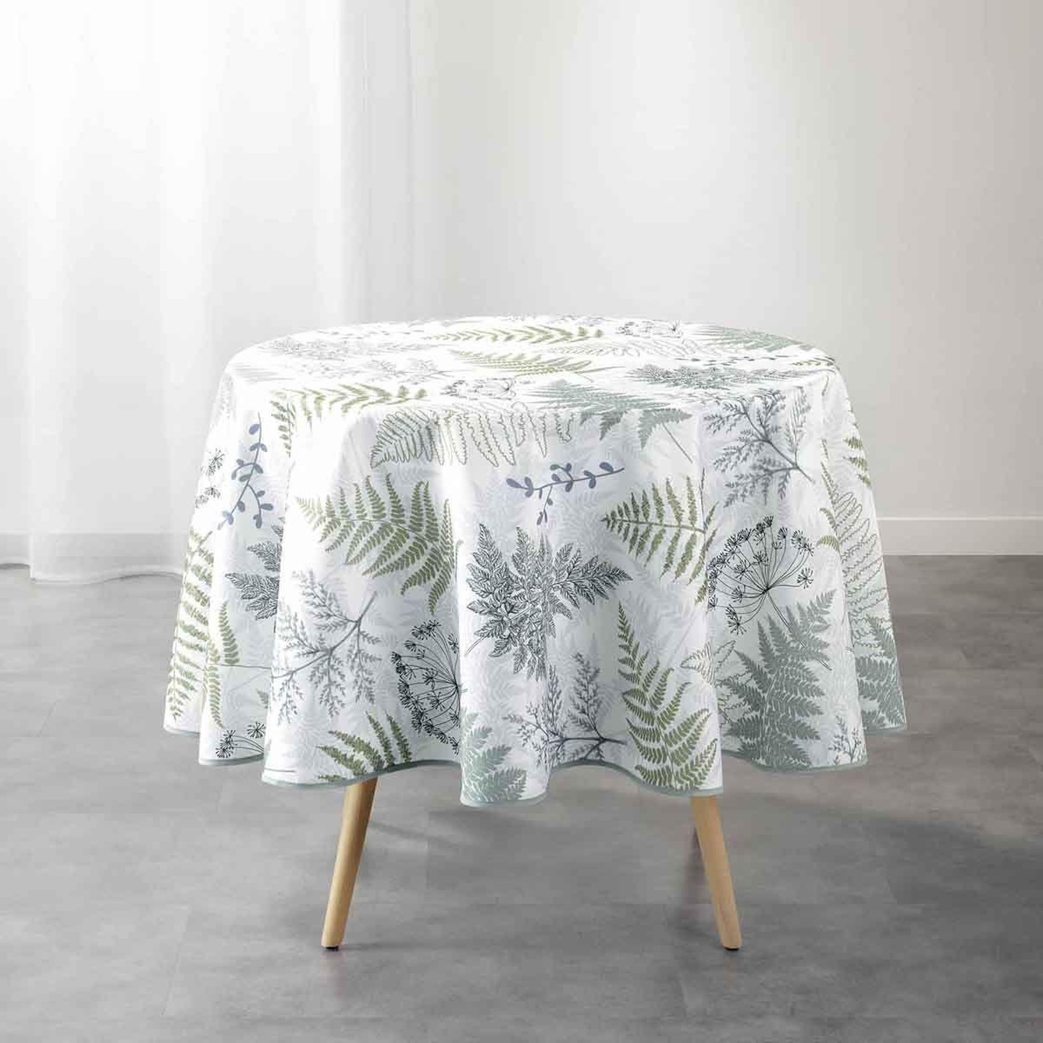 Douceur d'Intérieur Nappe ronde imprimée  melisandre  180cm vert