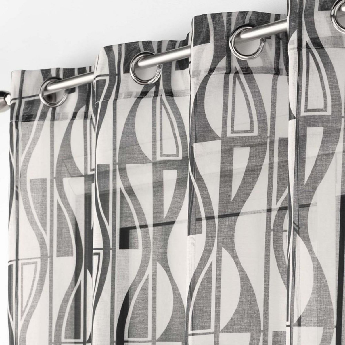 Douceur d'Intérieur Voilage à œillets 140x240 sable imprimé Ikaris