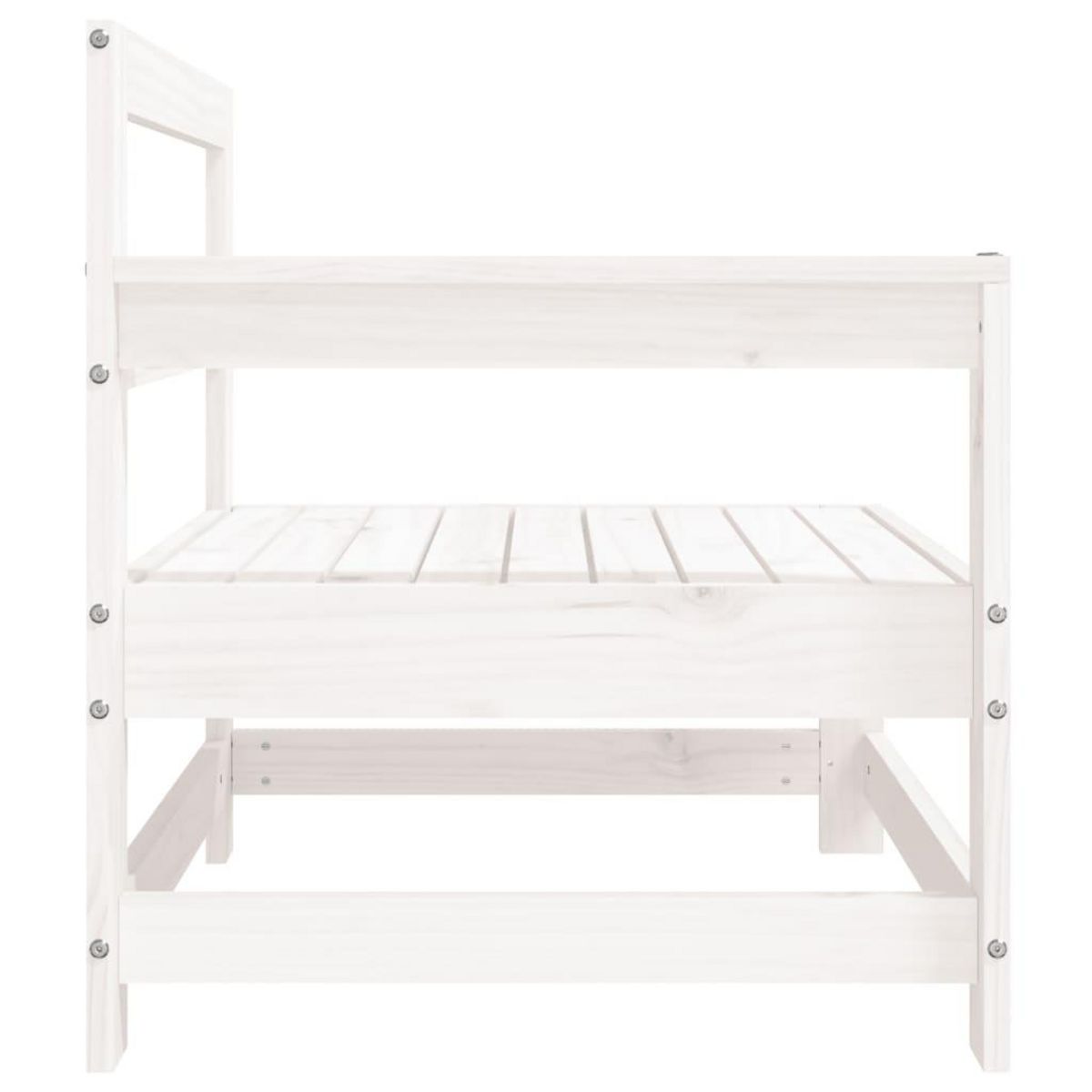 VIDAXL Canapes d'angle de jardin 2 pcs blanc bois de pin massif