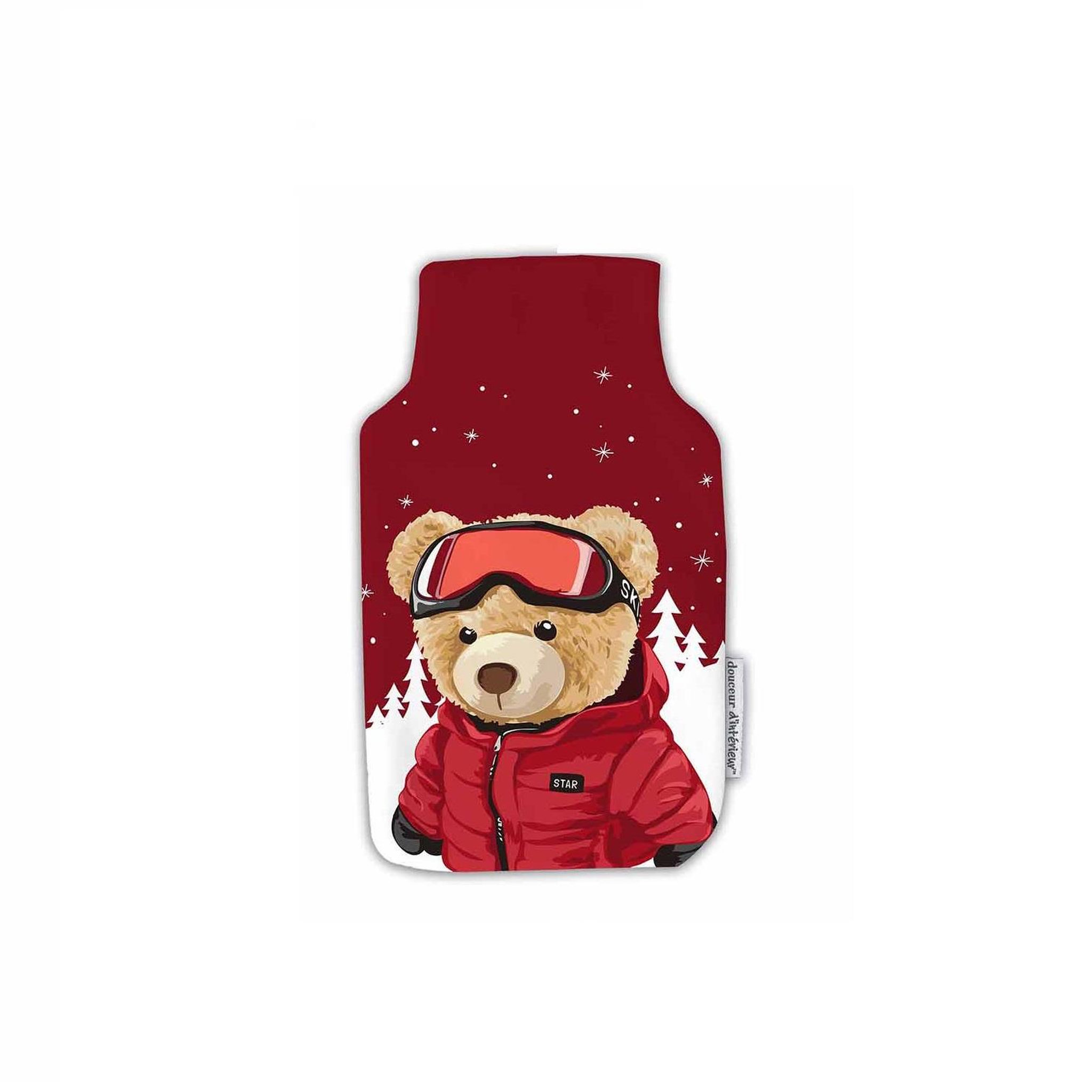 Eden Housse de bouillotte petit ours au ski