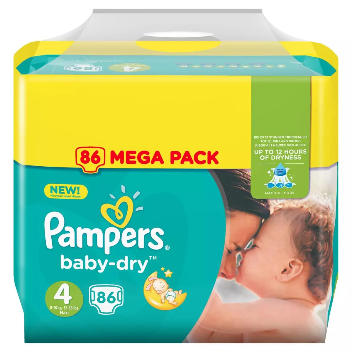 PAMPERS BABY DRY Mega Couches Standard T4 (7-18 kg) X86