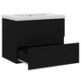 Voir la diapositive 4 : VIDAXL Armoire d'evier avec lavabo integre Noir Agglomere