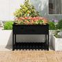 Voir la diapositive 3 : VIDAXL Jardiniere et etagere Noir 111,5x111,5x81 cm Bois massif de pin