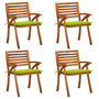 Voir la diapositive 1 : VIDAXL Chaises de jardin avec coussins lot de 4 Bois de teck solide