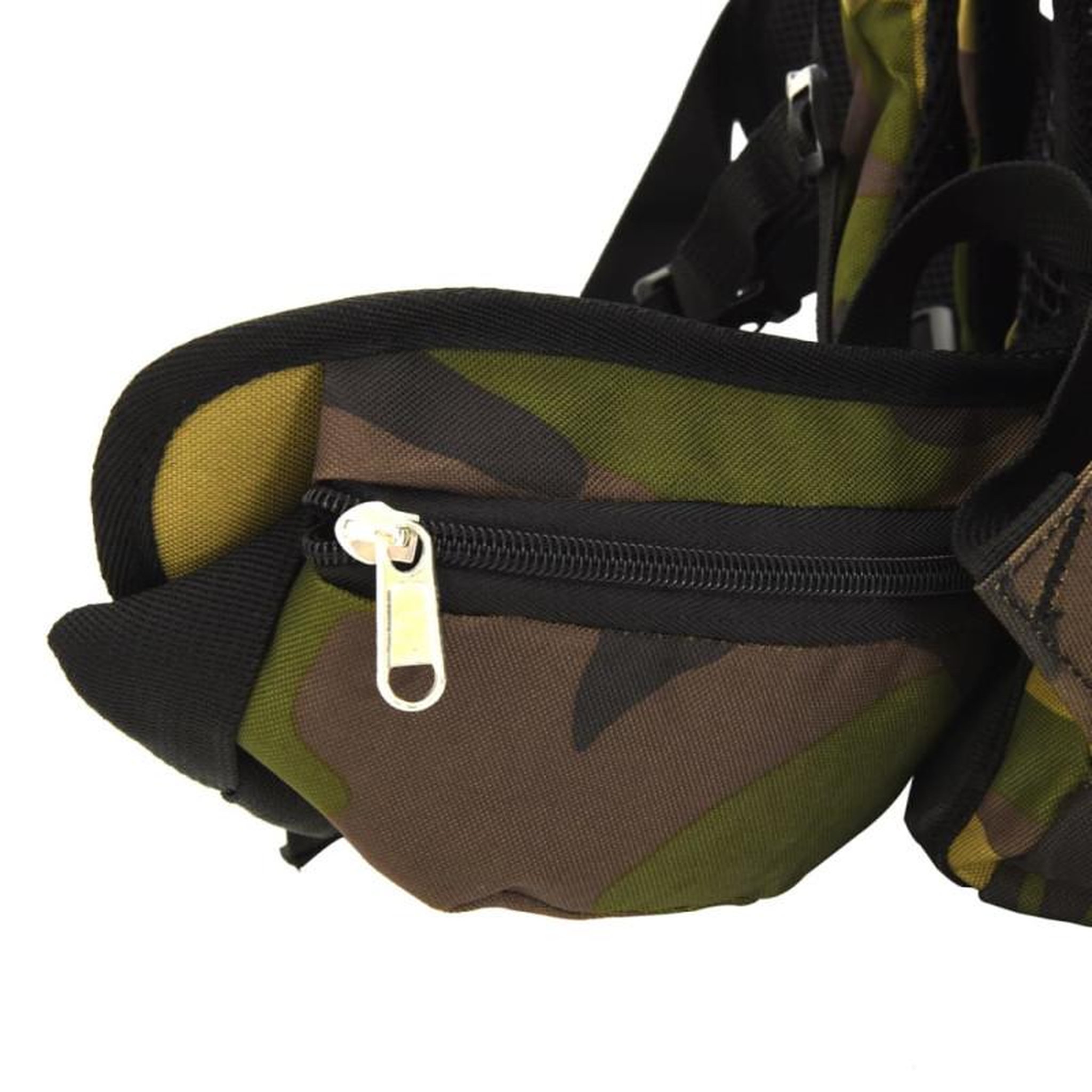Voir la diapositive 5 : VIDAXL Sac à dos de randonnée vert camouflage 100 L tissu oxford