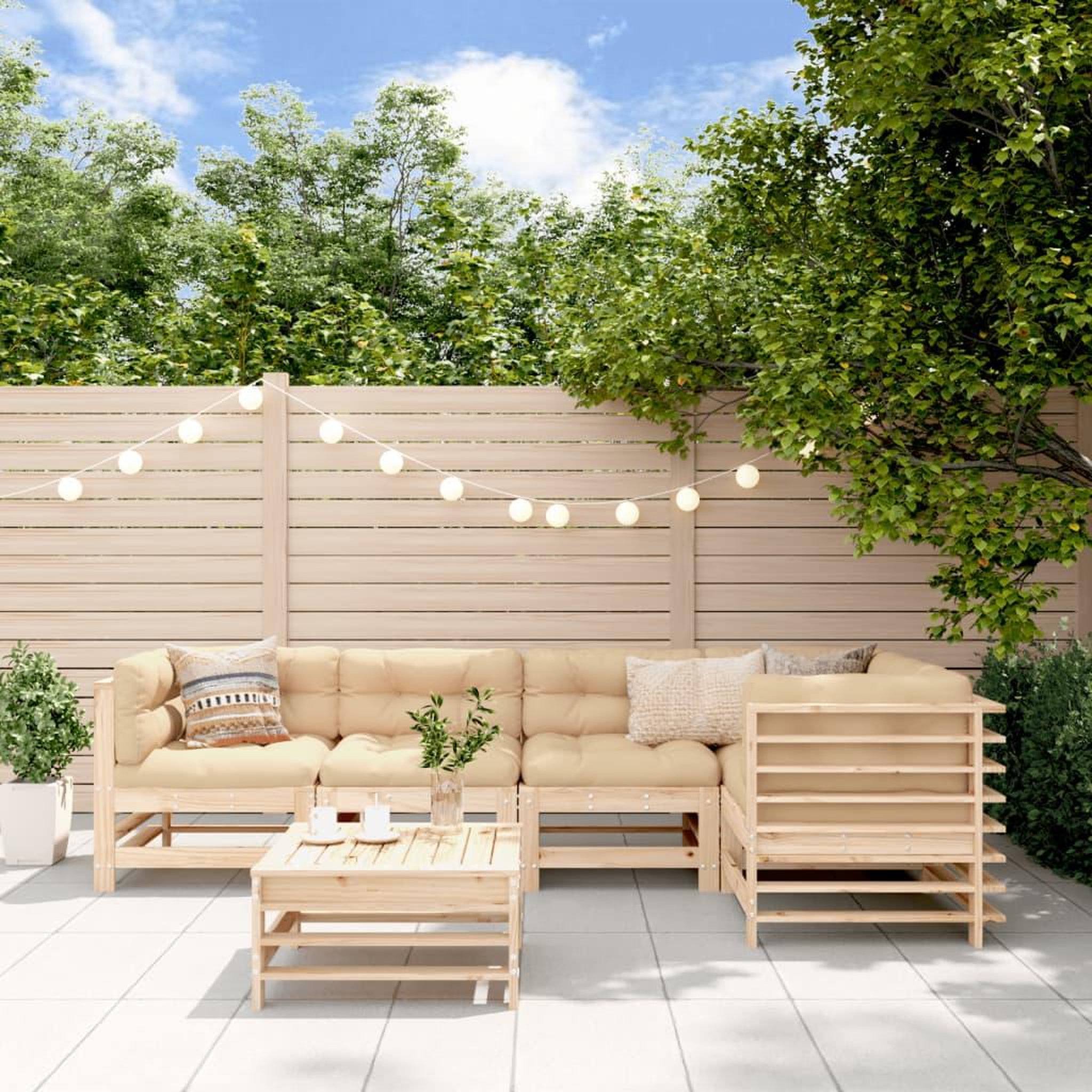 VIDAXL Salon de jardin 6 pcs Bois de pin massif