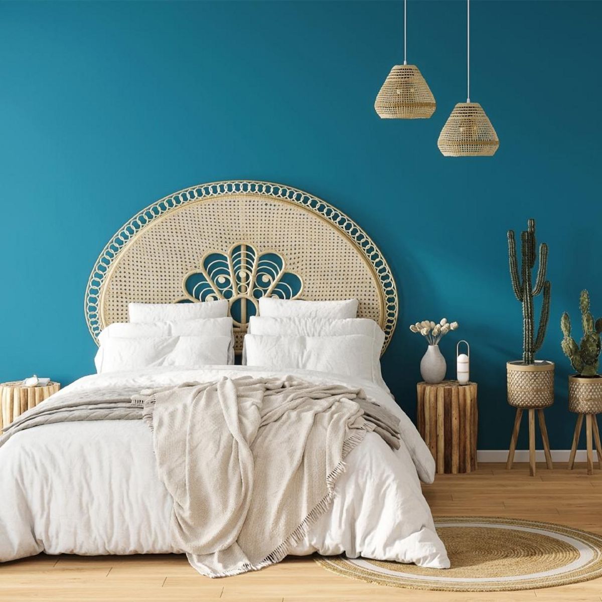 Rendez vous déco Tête de lit 140 cm en rotin naturel - Gabriella