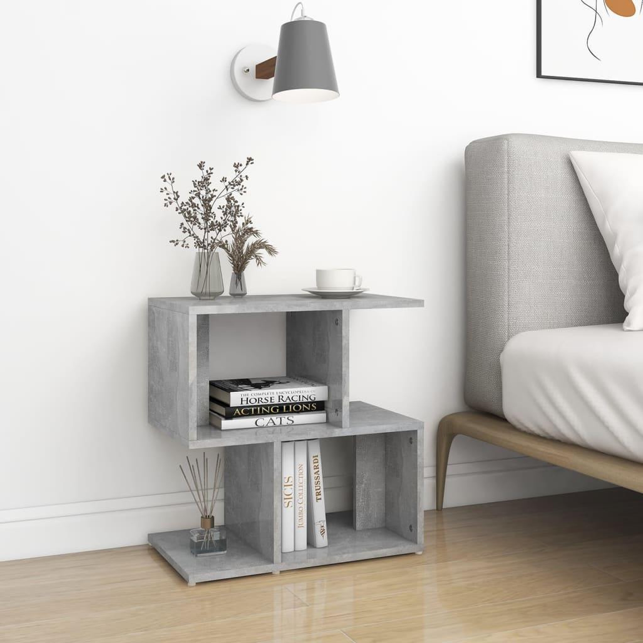 Voir la diapositive 1 : VIDAXL Tables de chevet 2pcs gris beton 50x30x51,5cm bois d'ingenierie