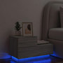 Voir la diapositive 1 : VIDAXL Table de chevet avec lumieres LED sonoma gris 70x36x40,5 cm