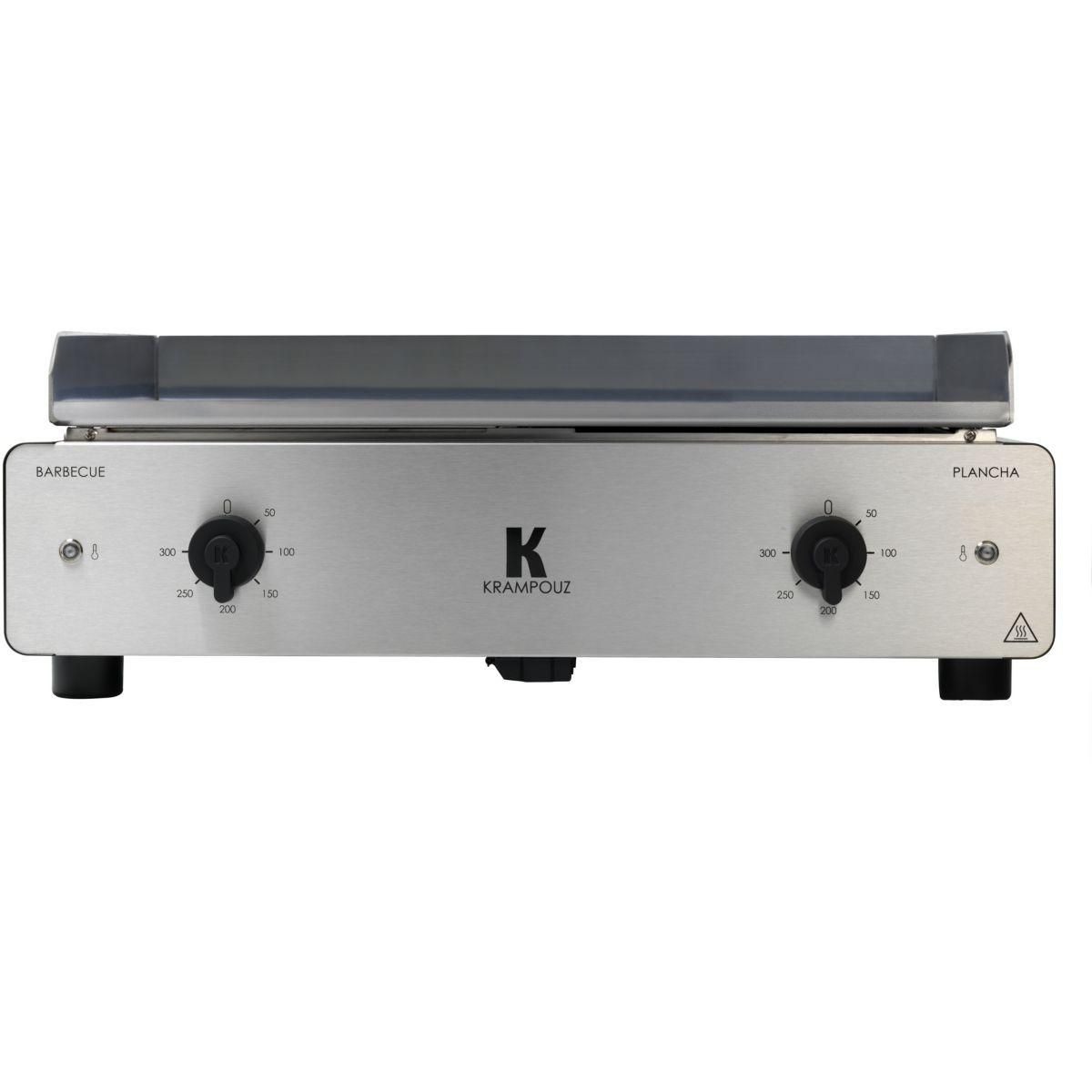 KRAMPOUZ Plancha électrique GECIO2OA00 GECIO2OA00 inox zones barbecue/plancha 2 brûleurs à poser, 70x40 cm