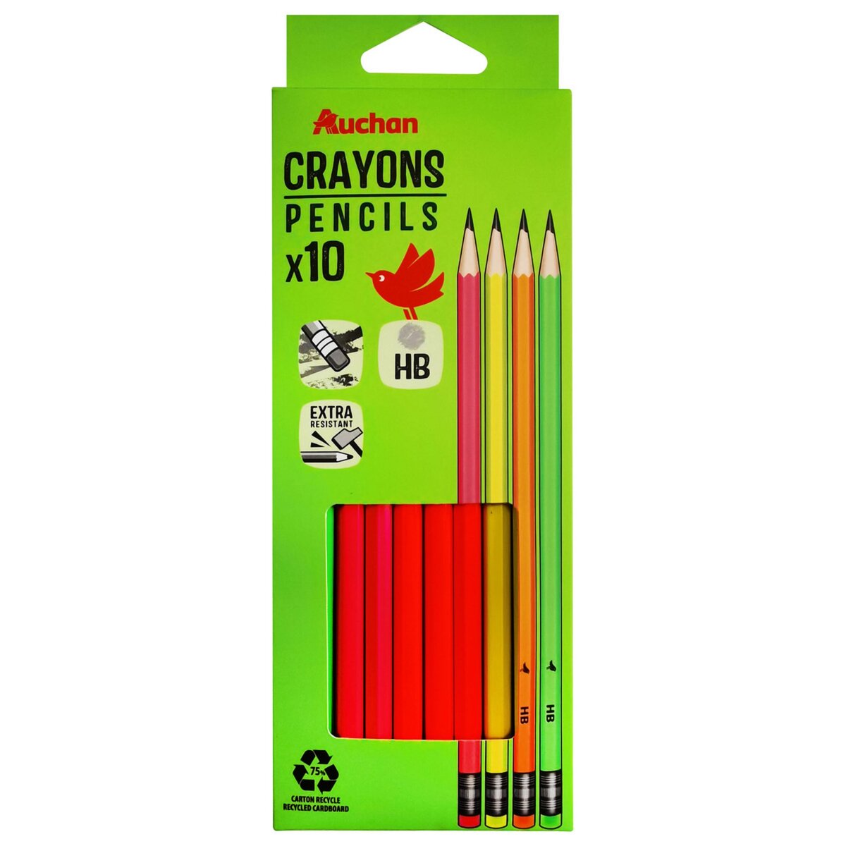 Crayon-gomme par 10