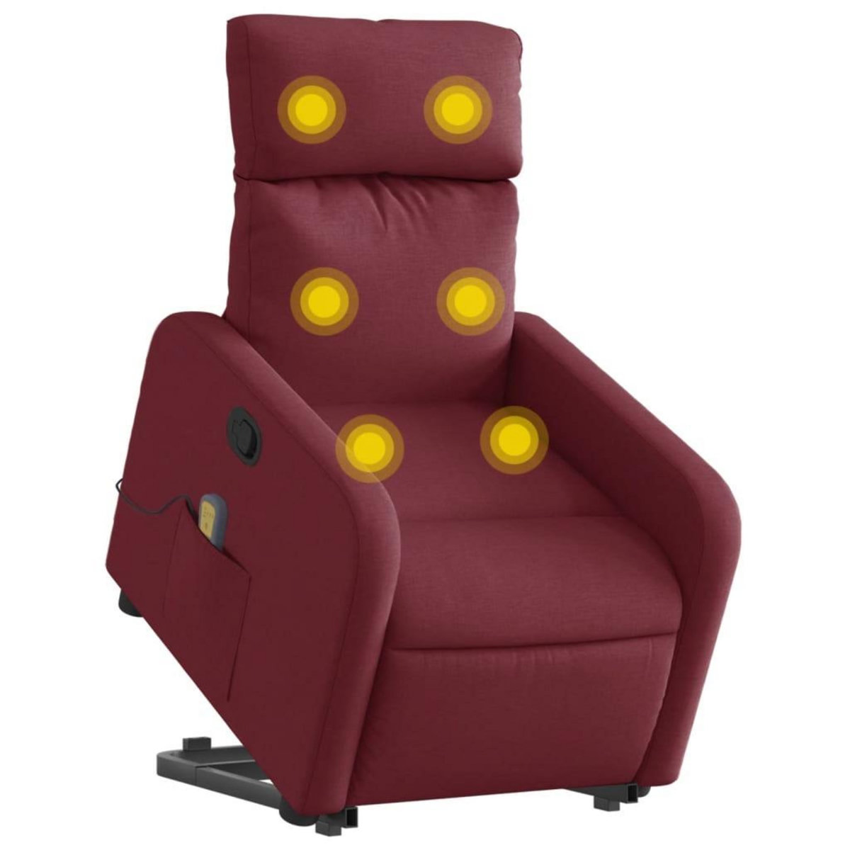 VIDAXL Fauteuil inclinable de massage Rouge bordeaux Tissu