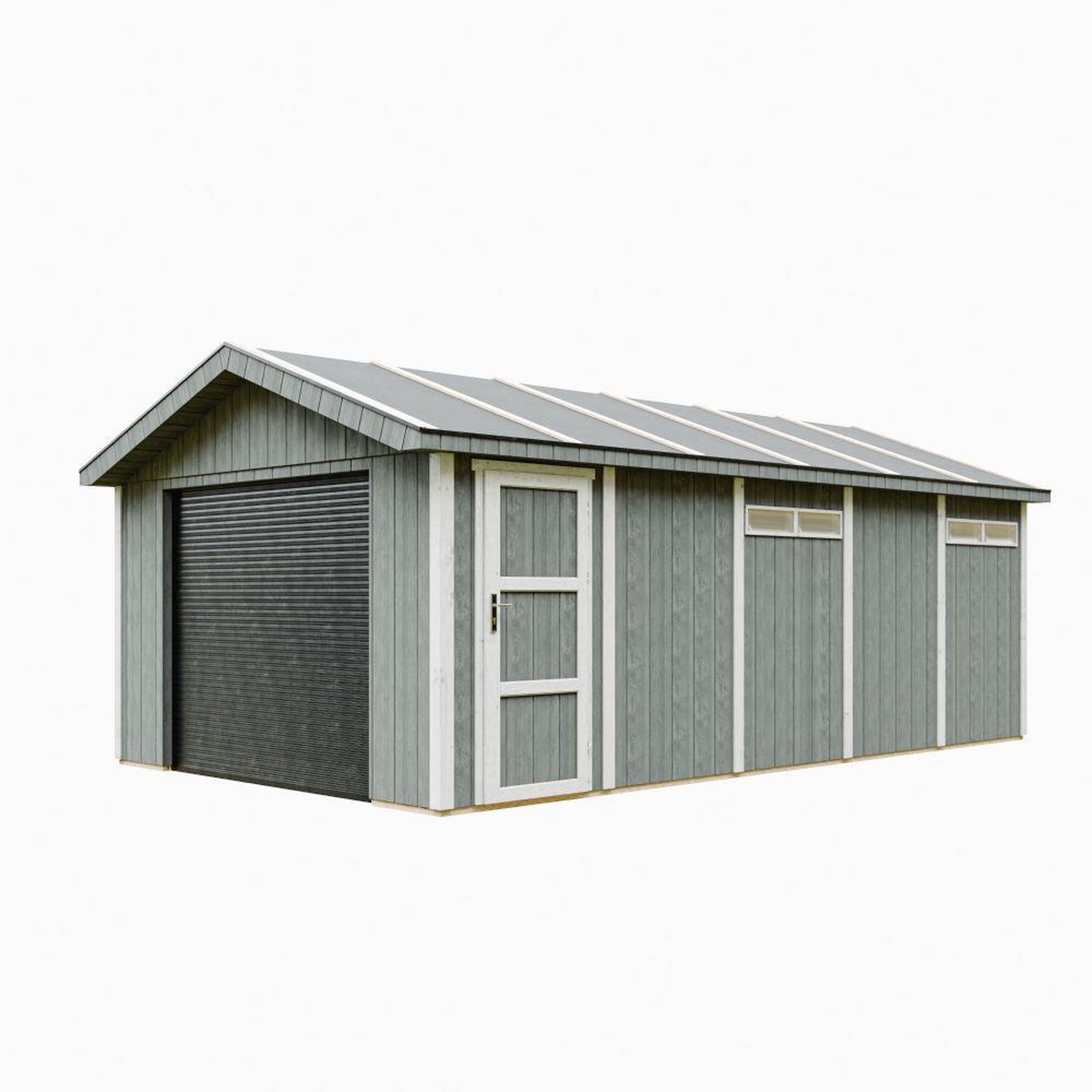 Voir la diapositive 1 : TIMBELA Garage qualité premium 21 m²- l378xl648 cm construction en panneaux lp smartsidem992b
