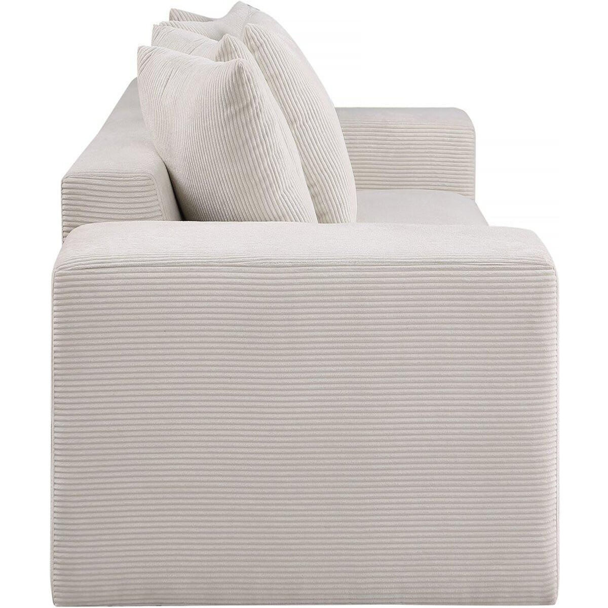 Habitat et Jardin Canapé fixe 3 places en velours côtelé  Rivoli  - Beige