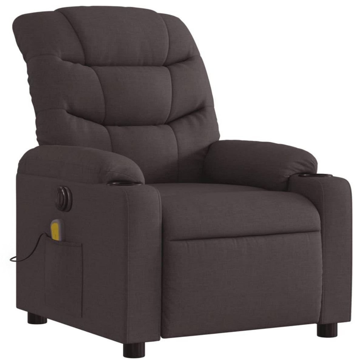 VIDAXL Fauteuil de massage inclinable electrique Marron fonce Tissu