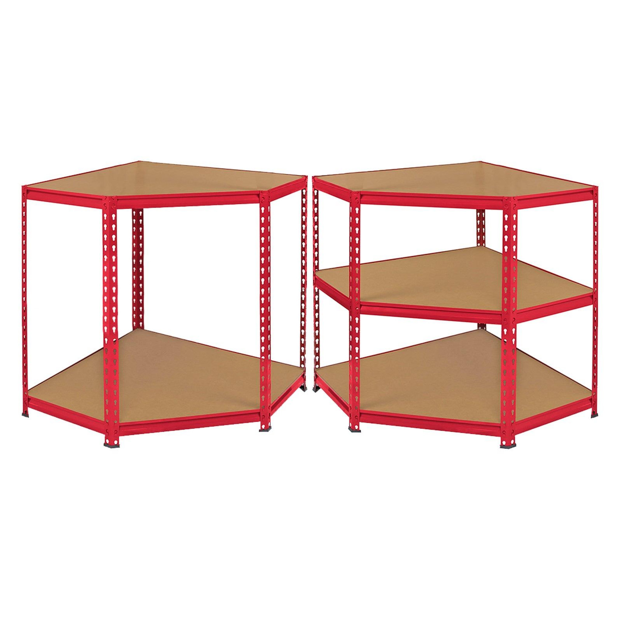 Voir la diapositive 3 : MONSTER RACKING 1 rayonnage d'angle z-rax en acier rouge 90cm x 45cm x 183cm