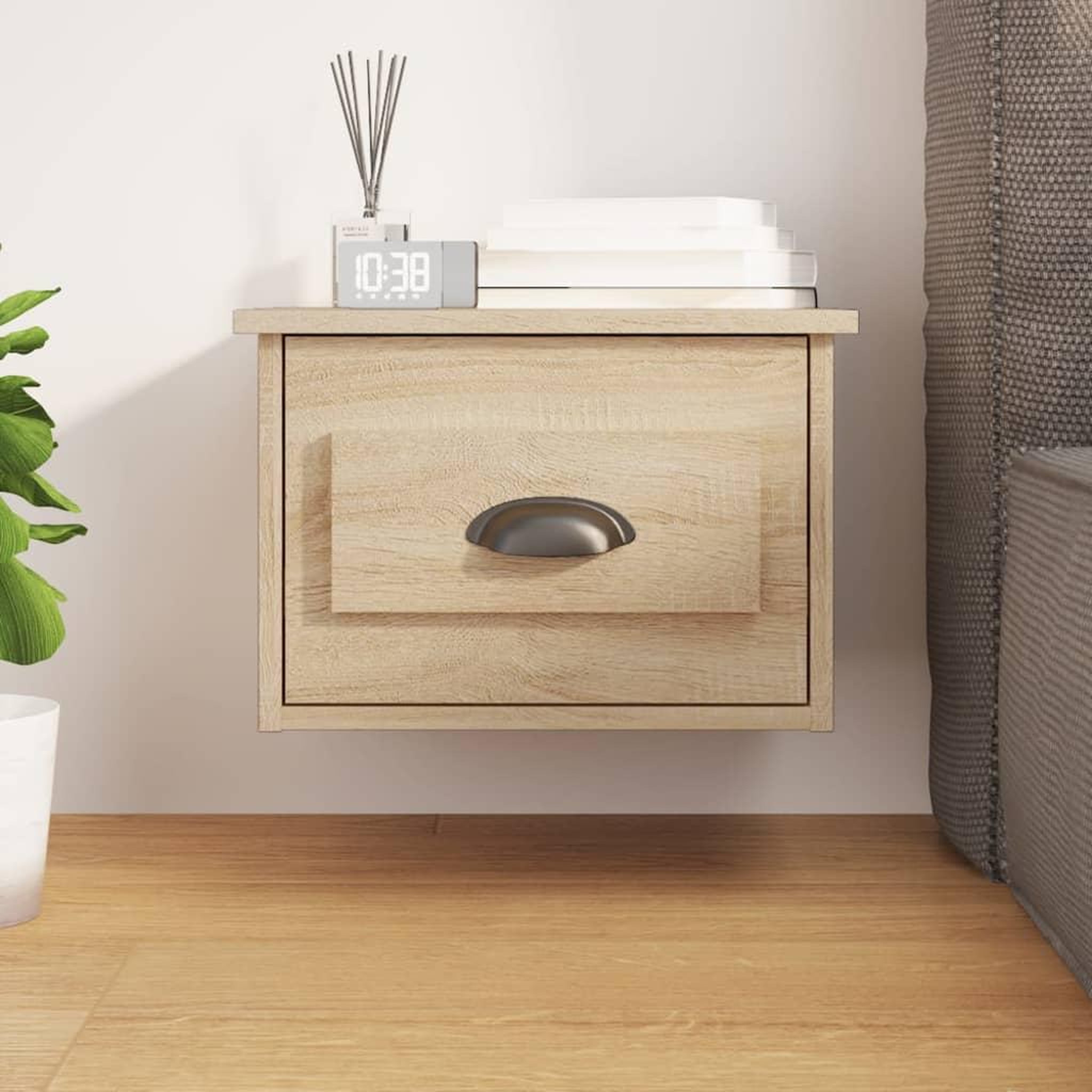 VIDAXL Table de chevet murale chene sonoma 41,5x36x28 cm