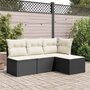 Voir la diapositive 3 : VIDAXL Tabouret de jardin avec coussin noir 55x55x37 cm resine tressee