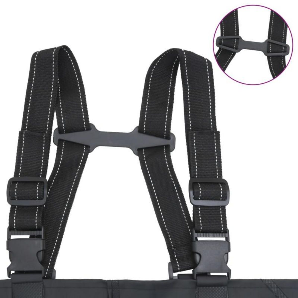 VIDAXL Cuissardes avec bottes et ceinture noir taille 39