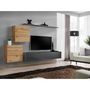 Voir la diapositive 2 : Paris Prix Meuble TV Mural Design  Switch V  250cm Naturel & Gris