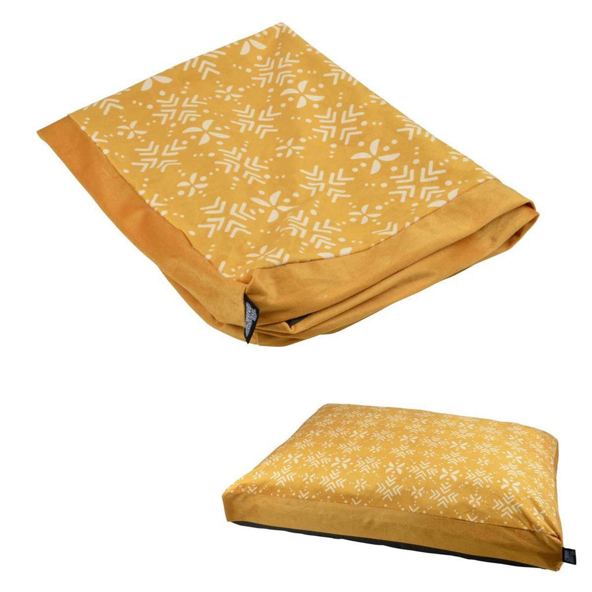 LOVE STORY Housse de coussin pour chien & chat  ethnic  100cm moutarde