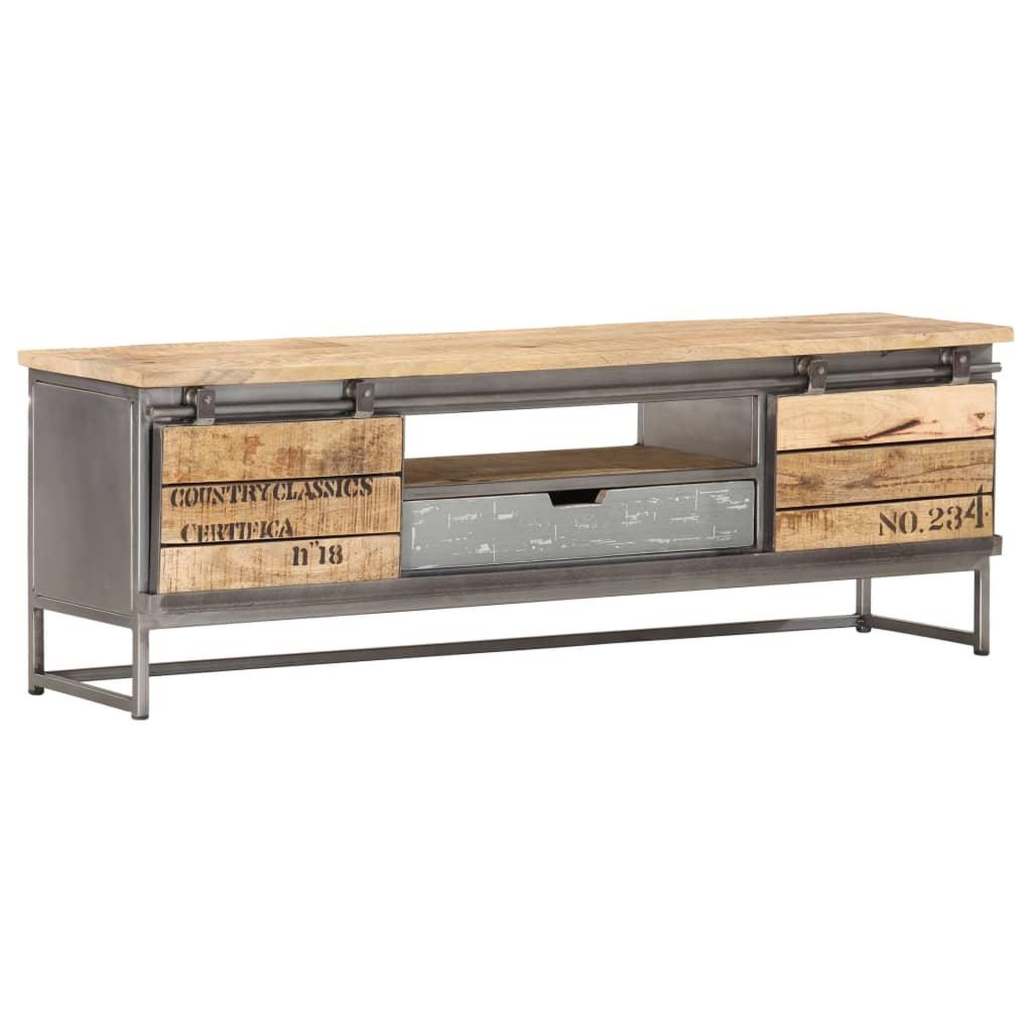 Voir la diapositive 1 : VIDAXL Meuble TV 120 x 30 x 40 cm Bois massif de manguier
