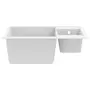 VIDAXL Evier de cuisine deux lavabos trou de trop-plein Blanc Granit