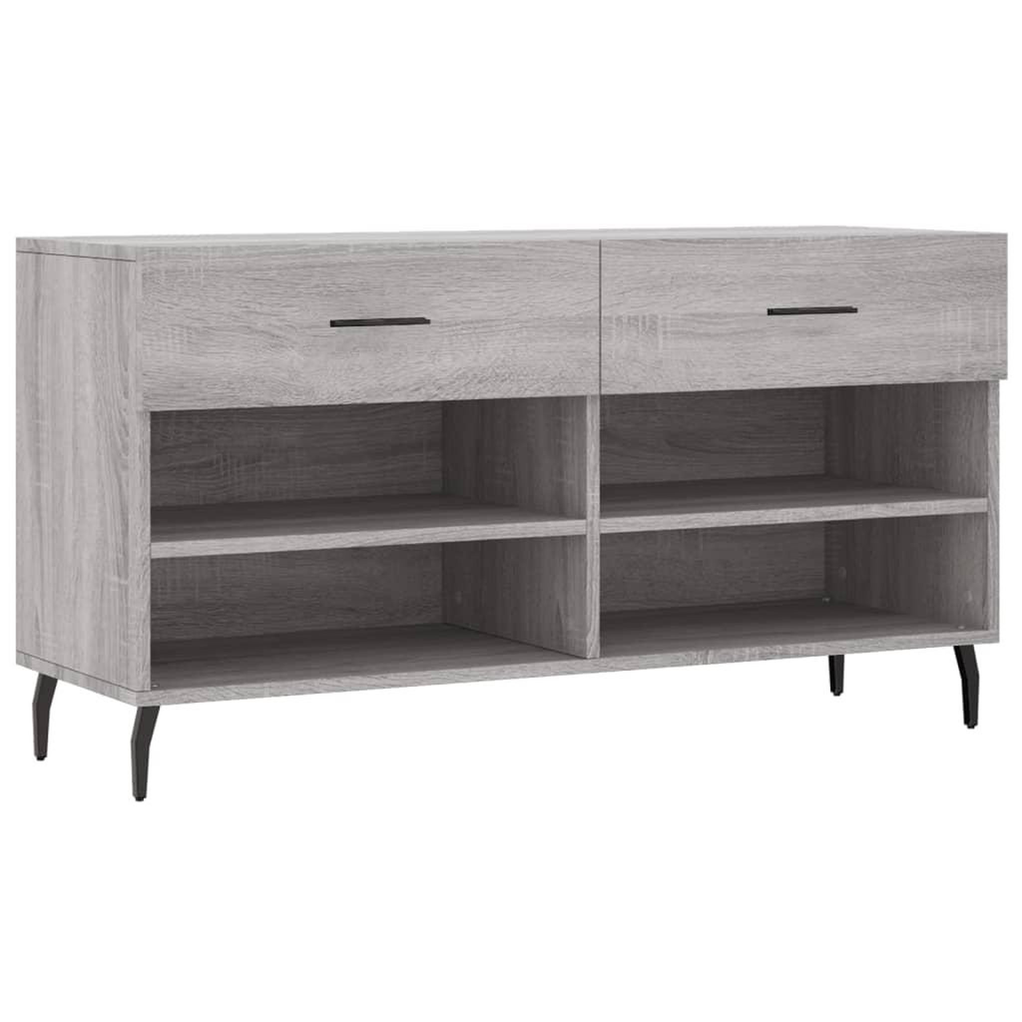 Voir la diapositive 2 : VIDAXL Banc a chaussures sonoma gris 102x35x55 cm bois d'ingenierie