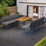Voir la diapositive 2 : MERAX Salon de jardin 4 places en fer avec table, 2 sofas, coussins inclus, moderne, beige