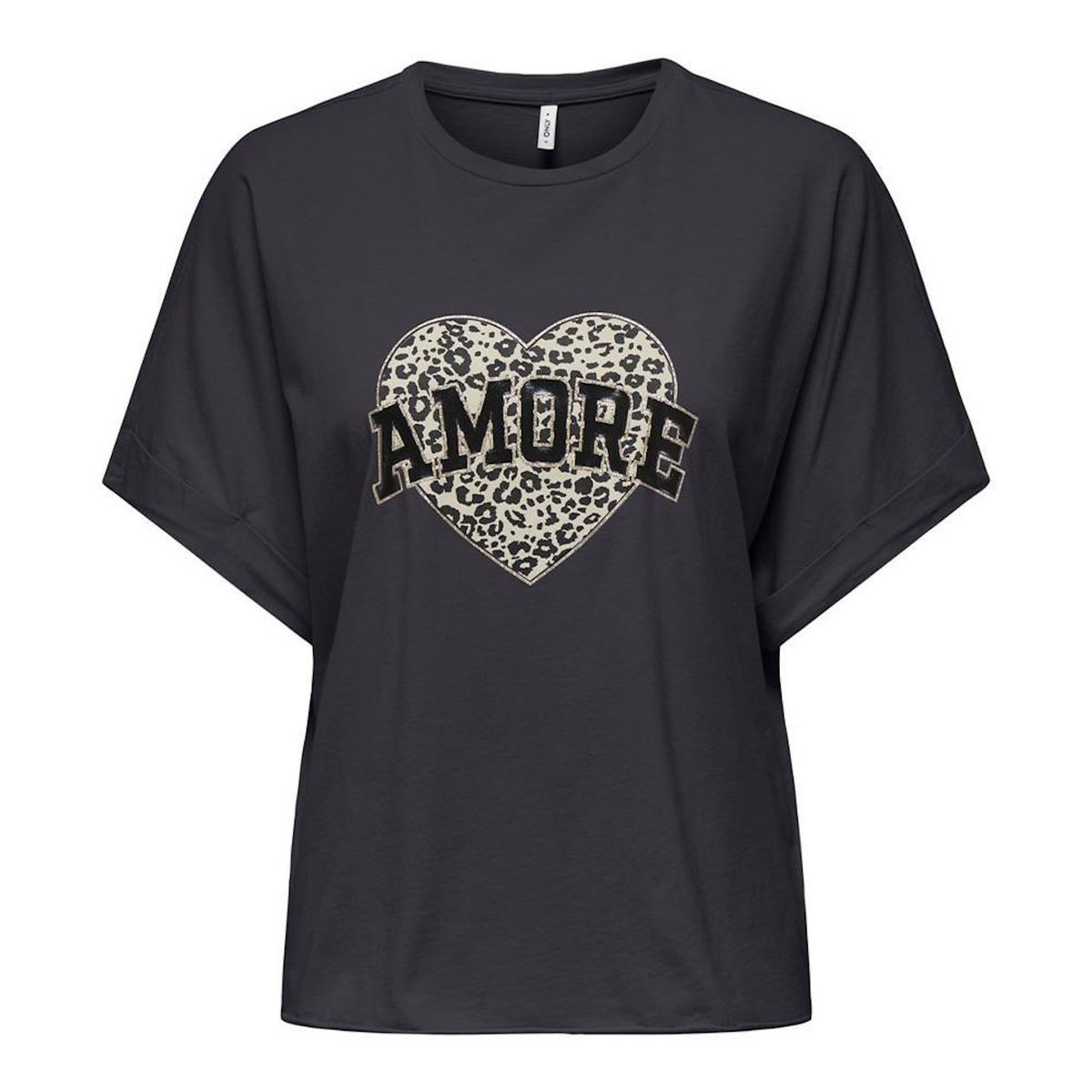 Only T-Shirt Gris Foncé Femme Only Lucy
