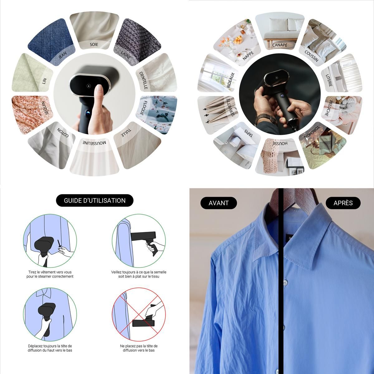 Steamone Défroisseur vapeur EUFD80B James pliable