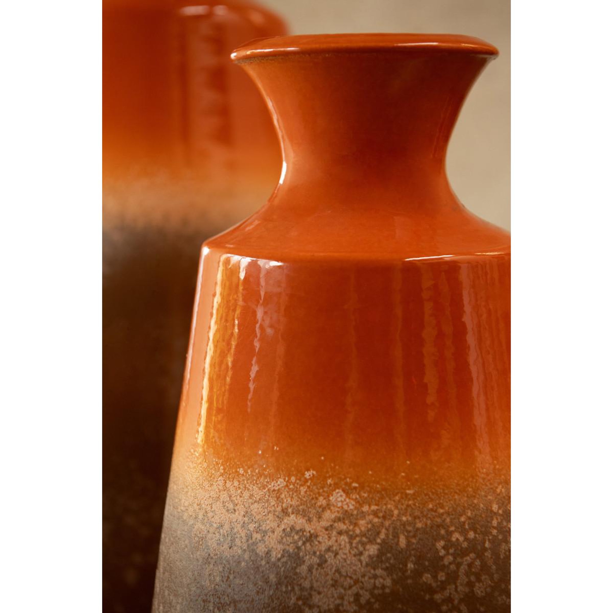 Voir la diapositive 3 : J-LINE Vase en céramique  terra alta  55cm orange & marron