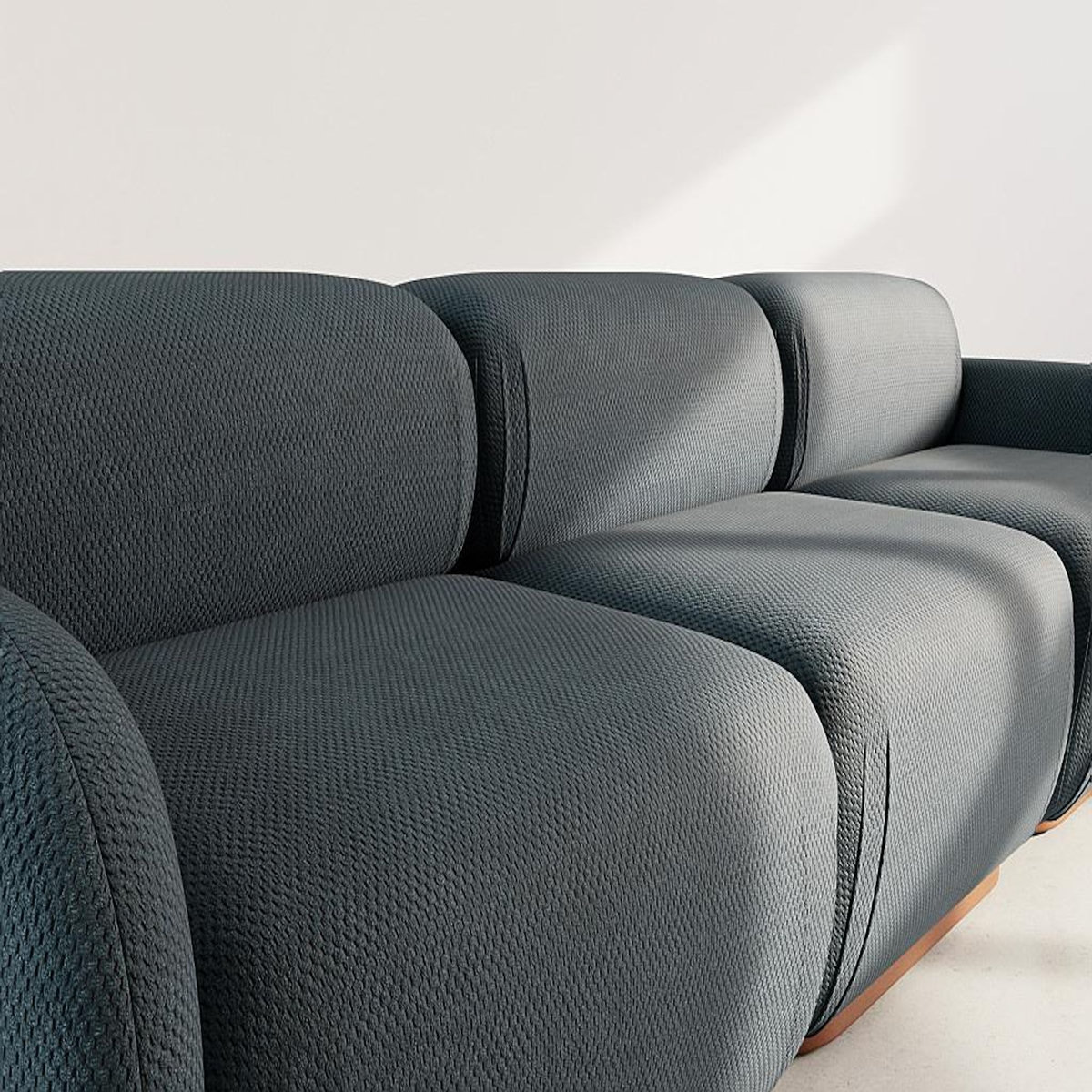LISA DESIGN Penelope - canapé droit modulable 3 places en velours texturé
