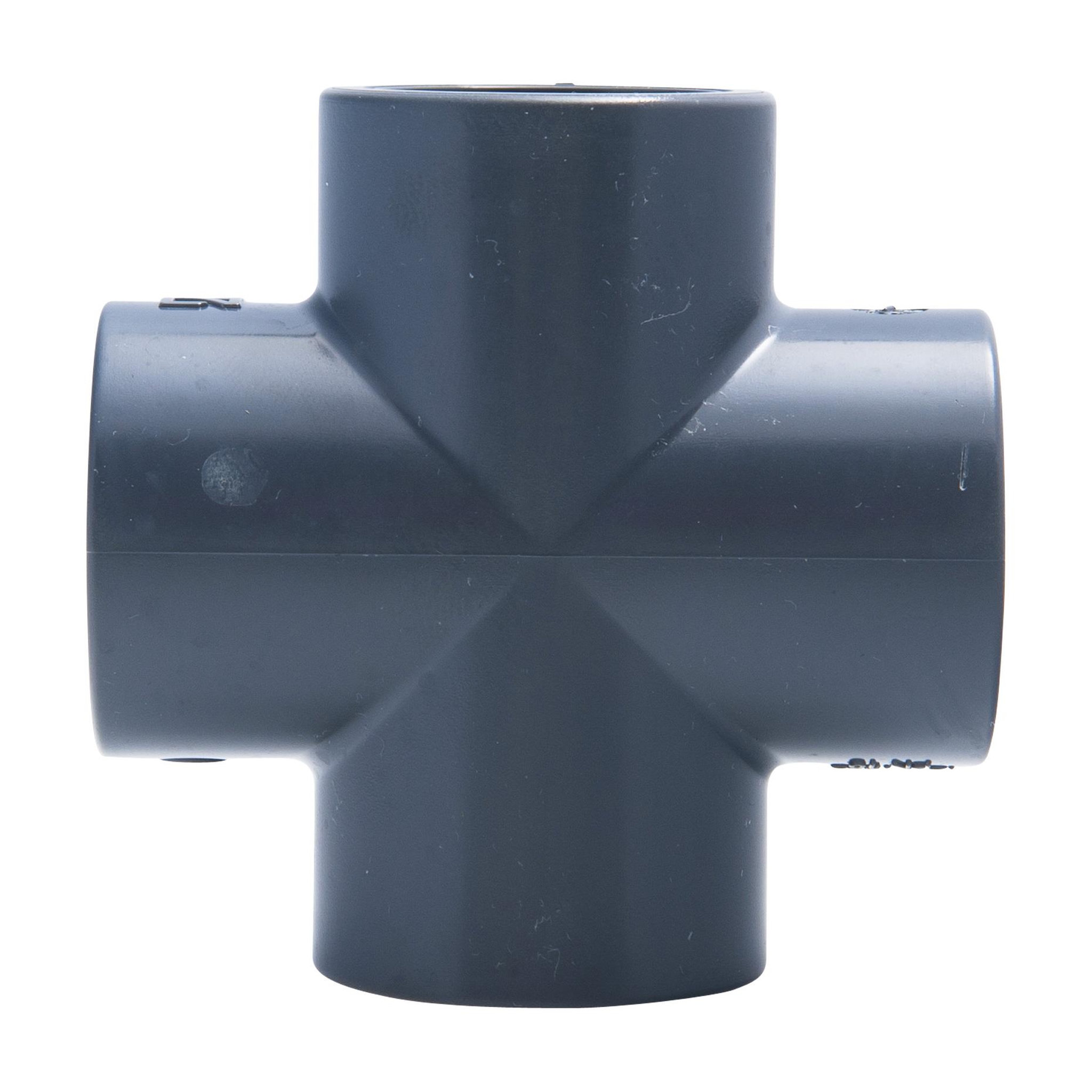 Voir la diapositive 2 : Jardibric Raccord PVC pression en croix ø25 mm