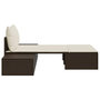 Voir la diapositive 5 : VIDAXL Chaise longue double avec coussins marron resine tressee