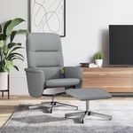 VIDAXL Fauteuil inclinable de massage et repose-pied gris clair tissu