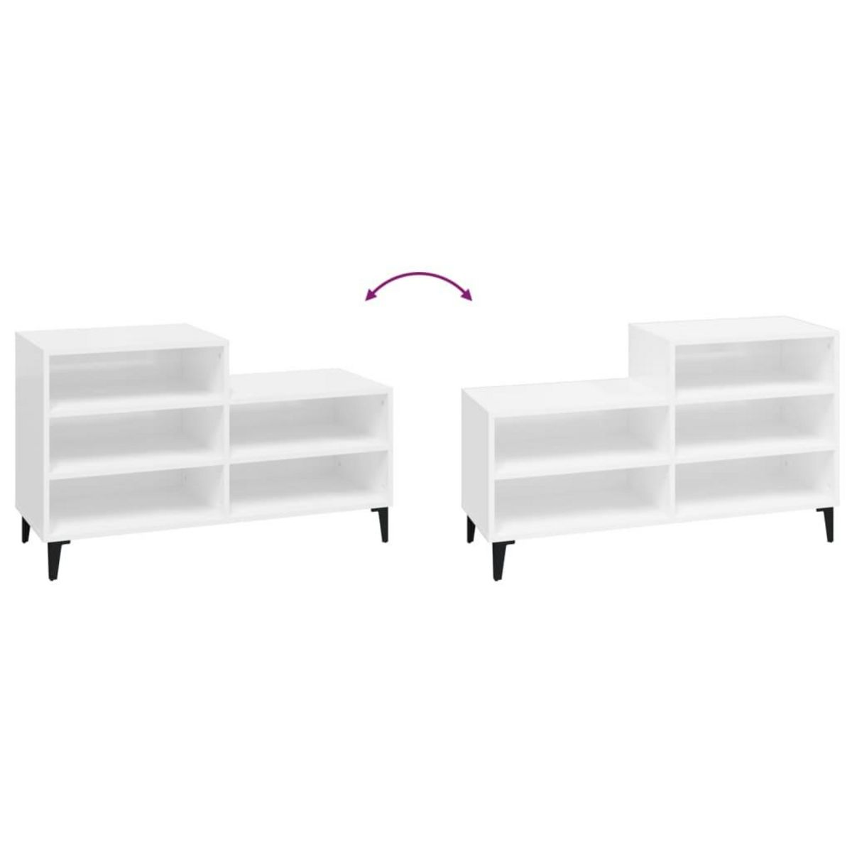 VIDAXL Armoire a chaussure Blanc brillant 102x36x60 cm Bois ingenierie