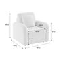 Voir la diapositive 6 : SWEEEK Fauteuil tissu bouclette blanche. lignes arrondies. Milano. L 90 x P 85 x H 85cm